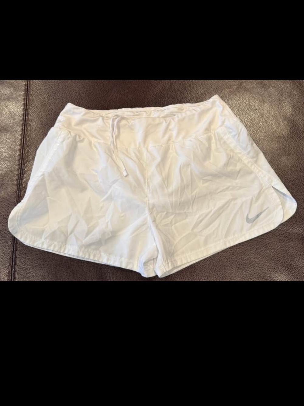 Women's Nike Eclipse lined White Drawstring Athletic Shorts